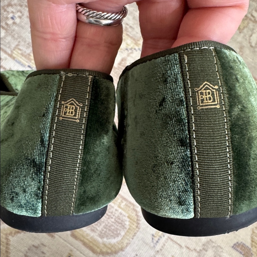 Birdies The Heron forest green velvet flats size 7.5 - Picture 6 of 8